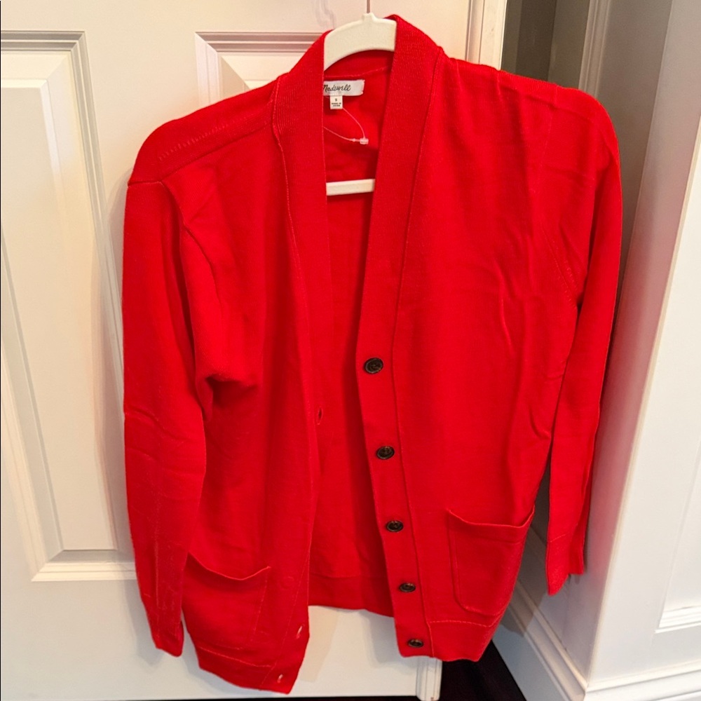 Madewell Red Cardigan Sweater